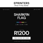 Sharkfin Flag promotional graphic, ePrinters Port Shepstone