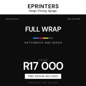 Vehicle Full Wrap – Hatchback promotional graphic, ePrinters Port Shepstone