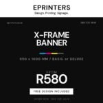 X-Frame Banner promotional graphic, ePrinters Port Shepstone