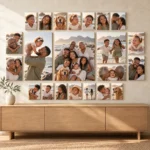 22 Canvas Gallery Set displayed as a photo canvas gallery on a living room wall
