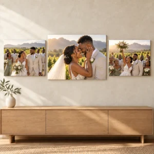A2 and A3 Canvas Trio displayed as a photo canvas gallery on a living room wall