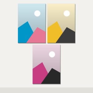 Illustration of the 3 A2 Canvas Prints combo: 3 canvases (3 A2 (42 x 59.4 cm)) hung together on a wall