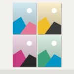 Illustration of the 4 Large Canvas Prints (60 x 80 cm) combo: 4 canvases (4 Large (60 x 80 cm)) hung together on a wall