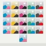 Illustration of the 21 Square Canvas Prints combo: 21 canvases (21 Square (21 x 21 cm)) hung together on a wall