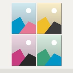 Illustration of the 4 Extra Large Canvas Prints (80.9 x 102.5 cm) combo: 4 canvases (4 Extra Large (80.9 x 102.5 cm)) hung together on a wall